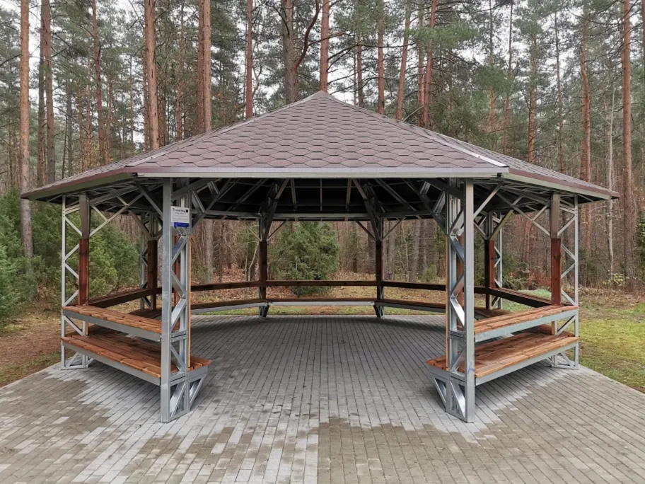 Aštuoniakampis pavėsinės rėmas